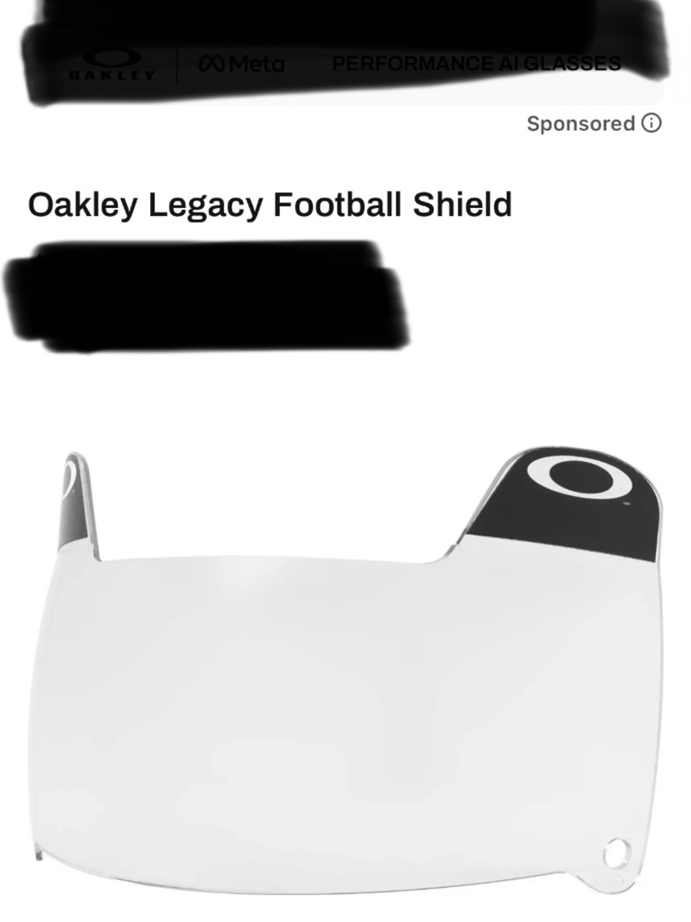 Oakley legacy football helmet shield
